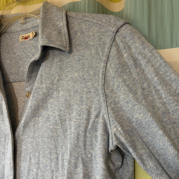Faherty All Time Shirt Blue Heather Twill Sz XSmall - Picture 3 of 9